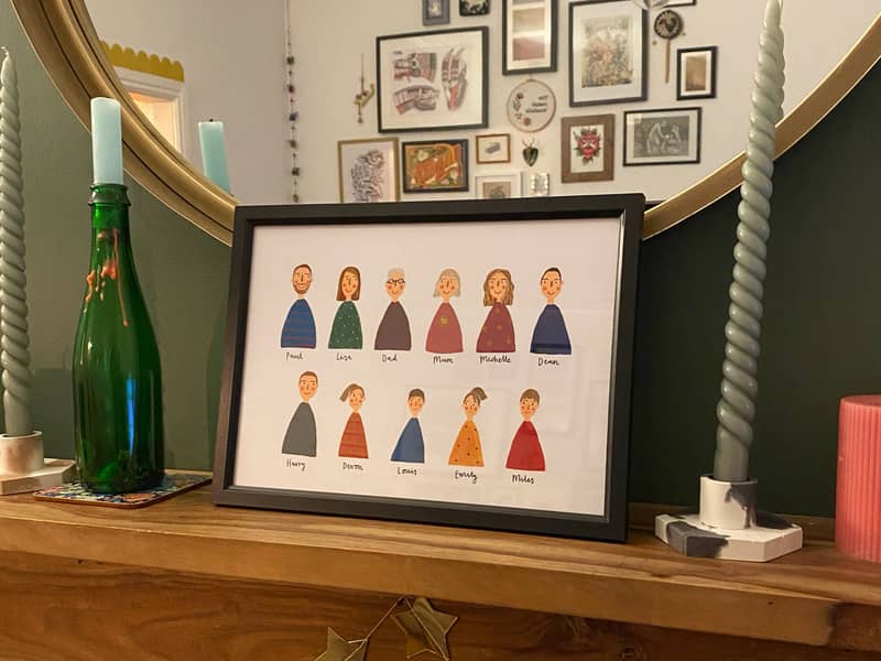 Hand painted family portrait