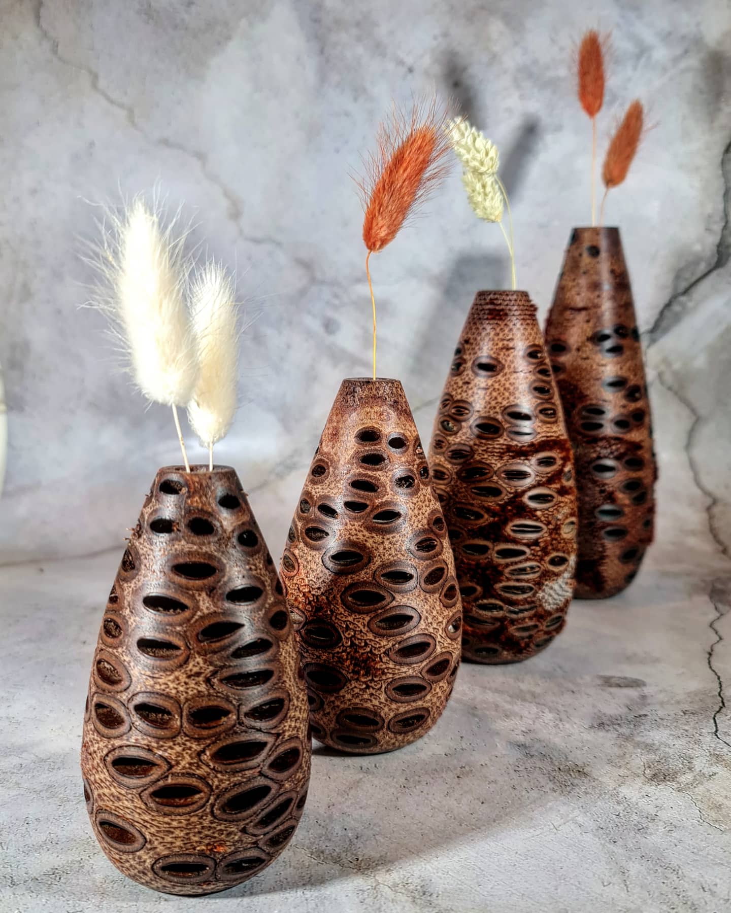 Banksia nut Bud Vases