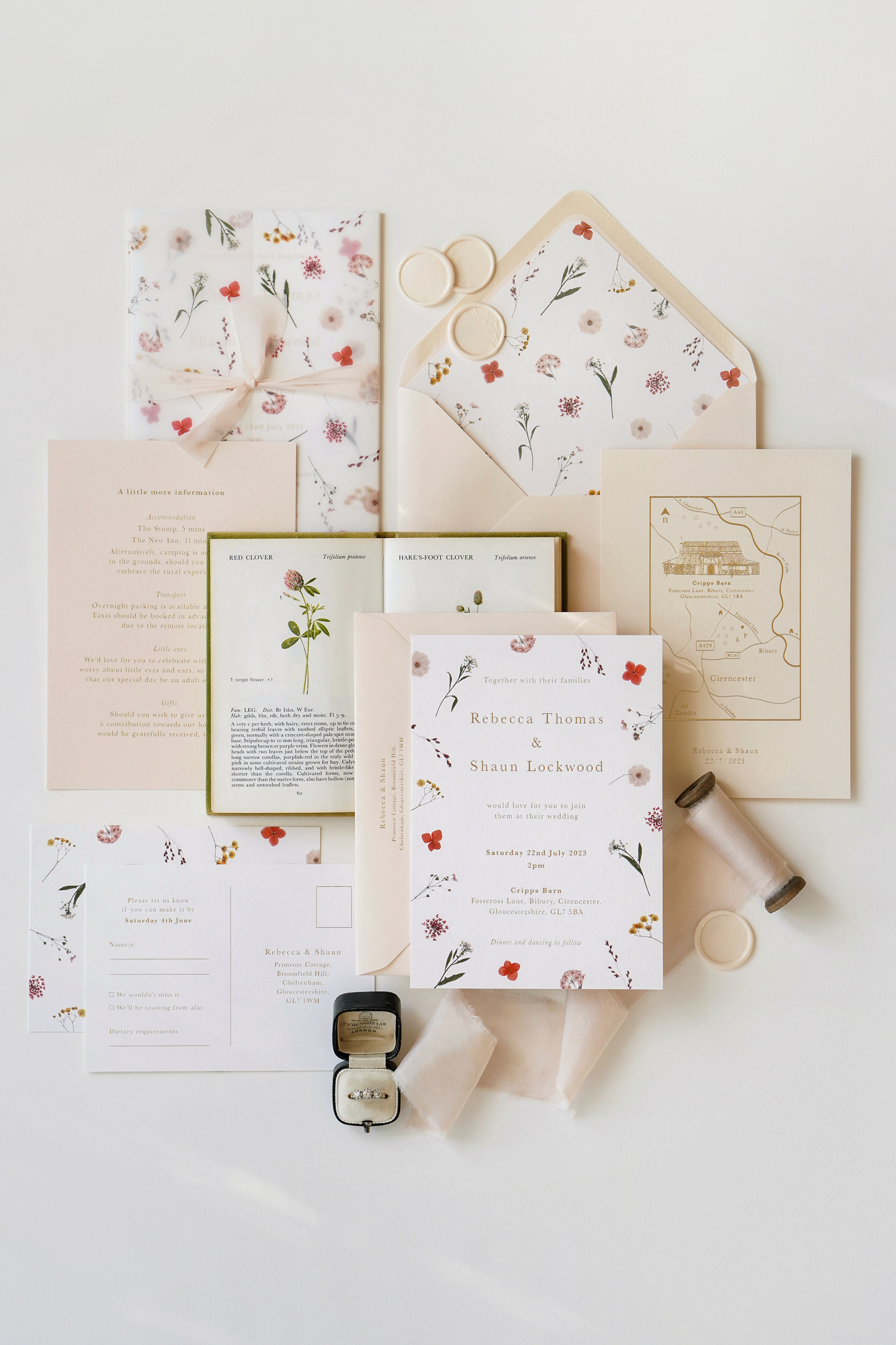 Floral Foil-Pressed Wedding Stationery & Signage