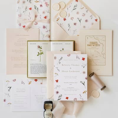 Floral Foil-Pressed Wedding Stationery & Signage
