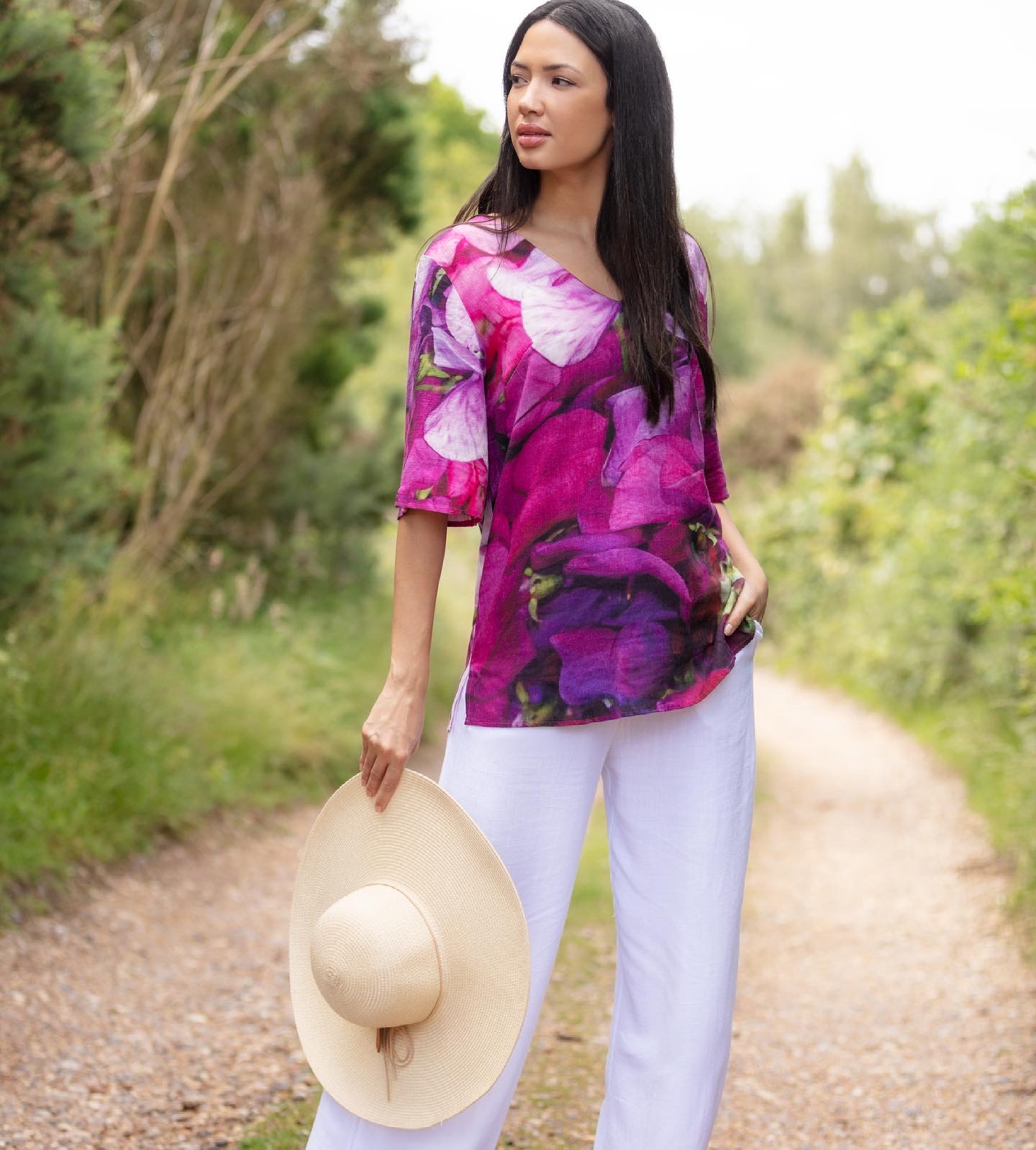 Purple Floral Blouse 