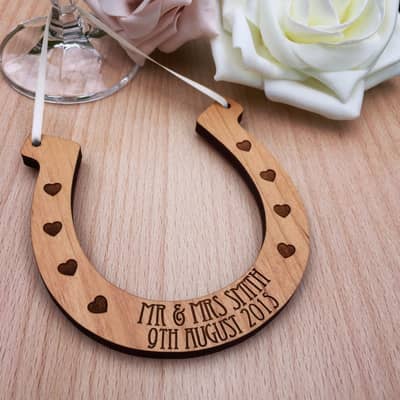 Wooden Lucky Wedding Horseshoe