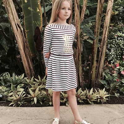 Striped Boat Neck dress