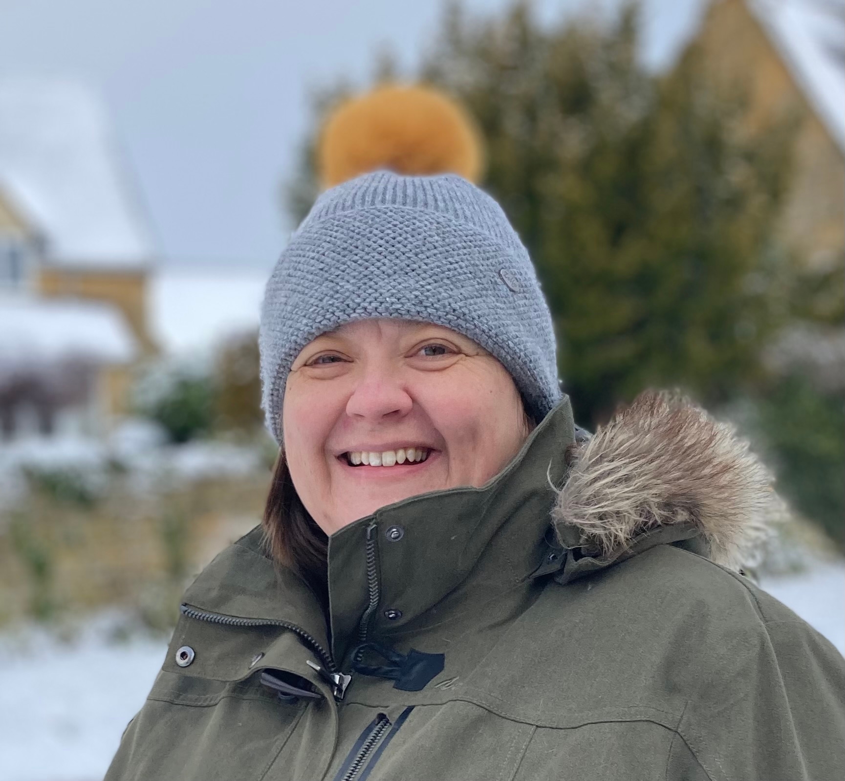 Owner of Treehouse Jewellery in the snow