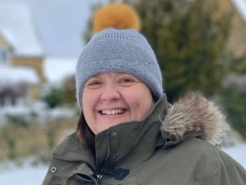 Owner of Treehouse Jewellery in the snow