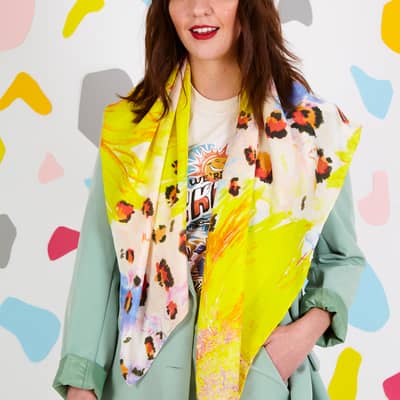 large fox silk scarf by Wilful North