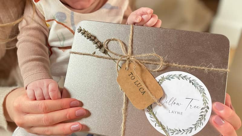 Memory Tin with baby