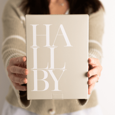 letterbox gift being held to camera by person, letterbox gifts company owner holding box