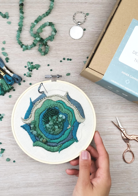 3D Semi Precious Stone Embroidery Craft Kit Unusual Unique Craft Kits and Experiences 