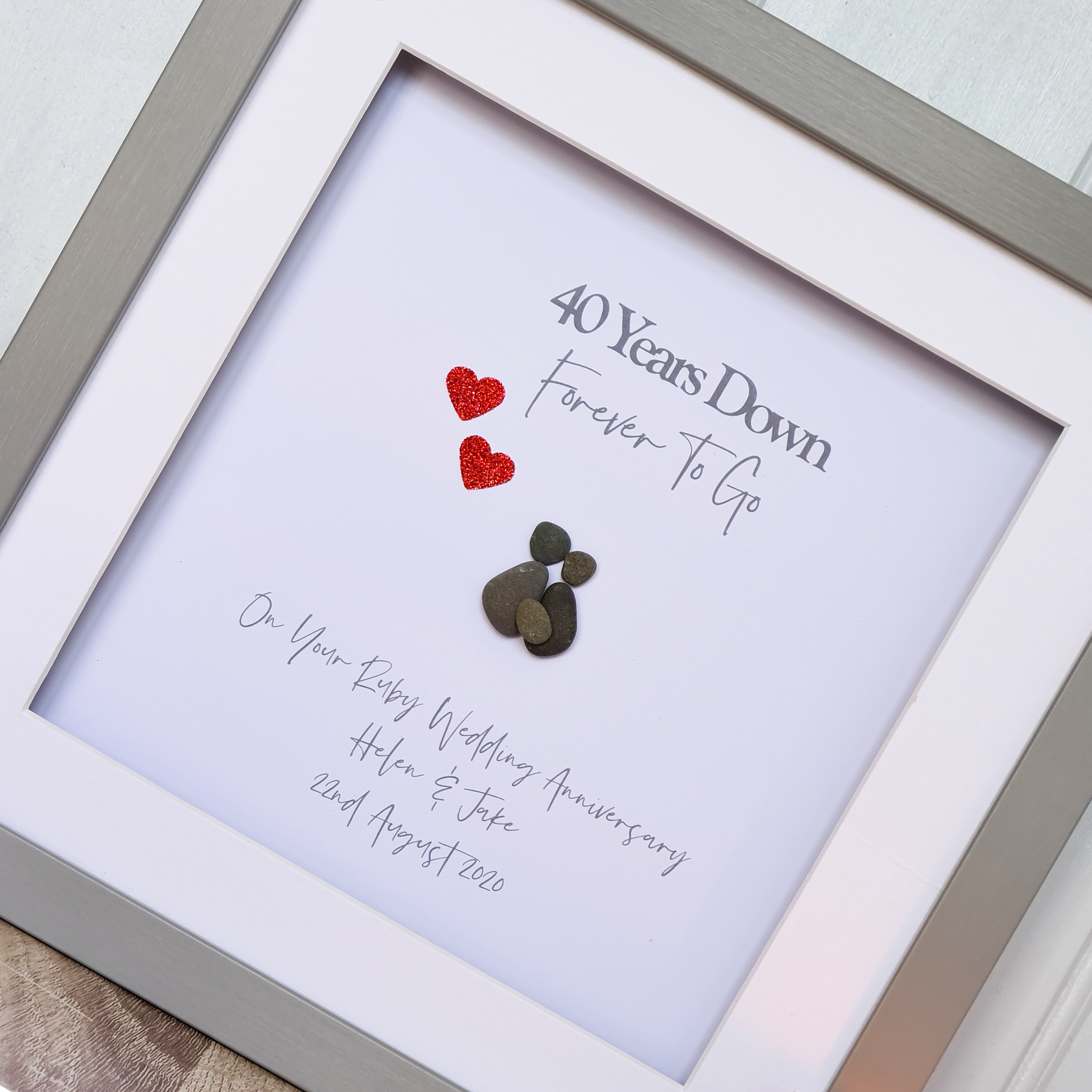 Anniversary pebbble art