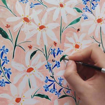 It all starts with a hand painted design