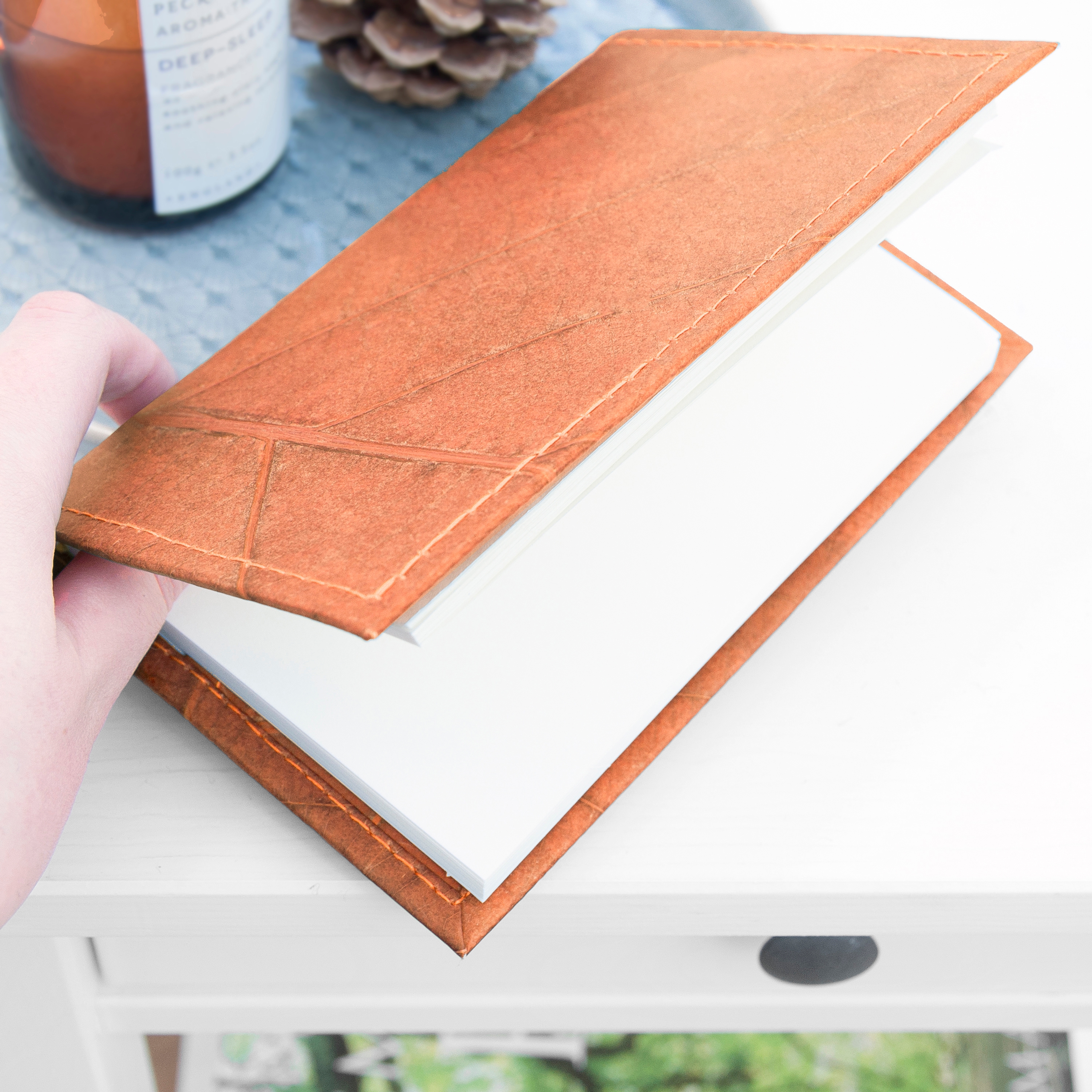Colourful vegan leather books