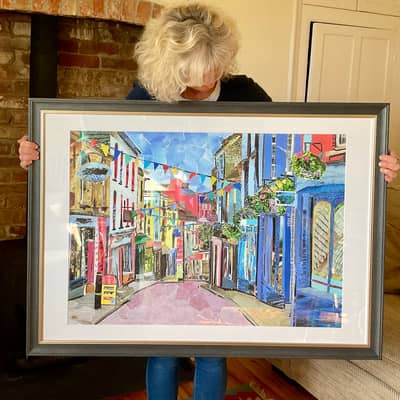 Falmouth Cornwall Paper Collage Print