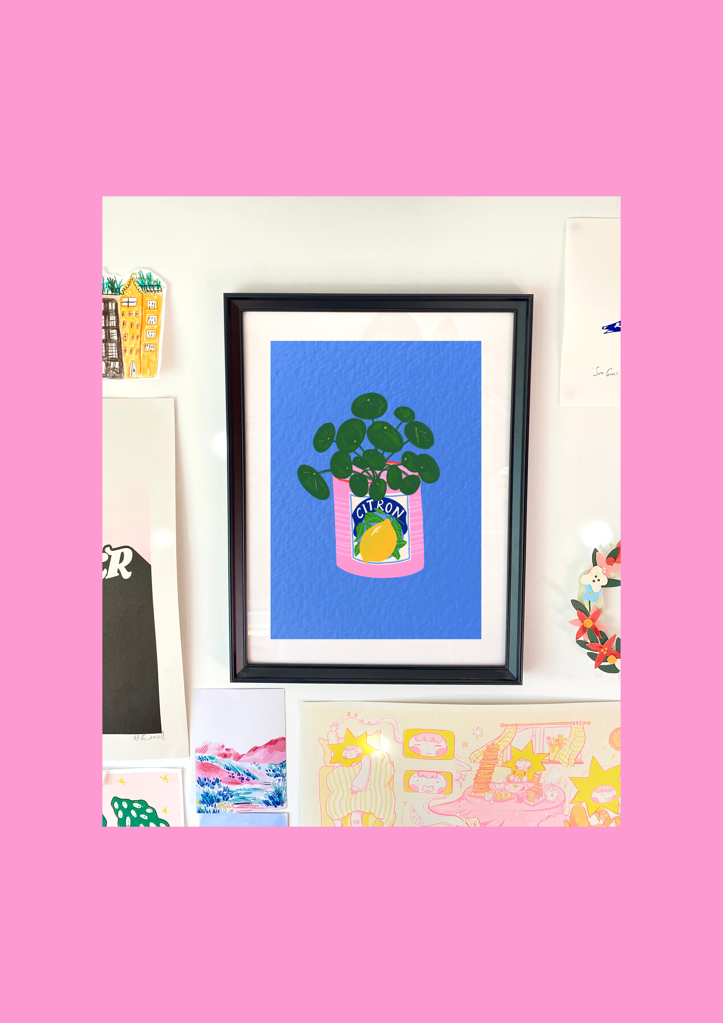 House plant & vintage Can Illustration 