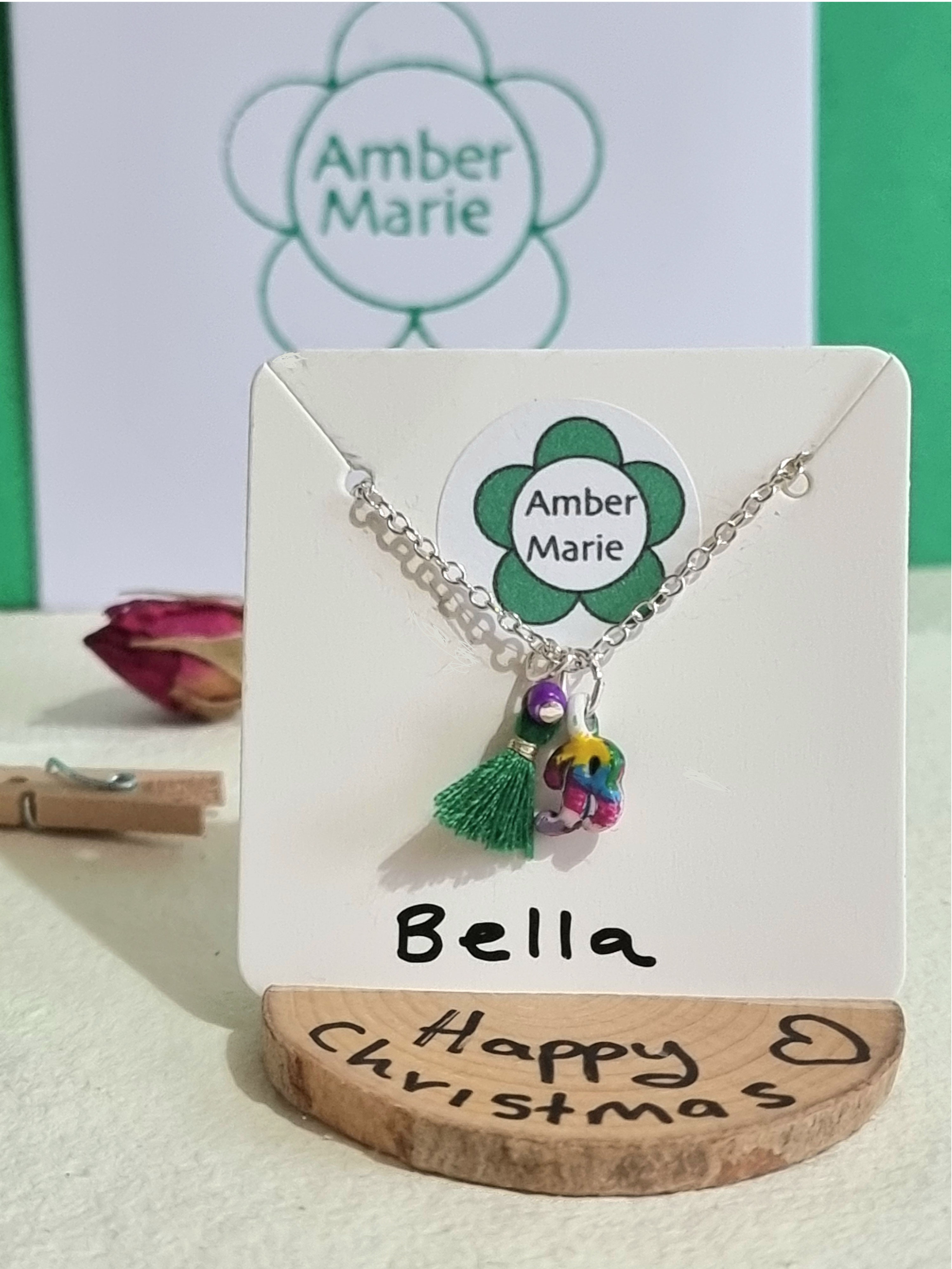 Dainty Tassel Initial Necklace Gift Choose Your Colour