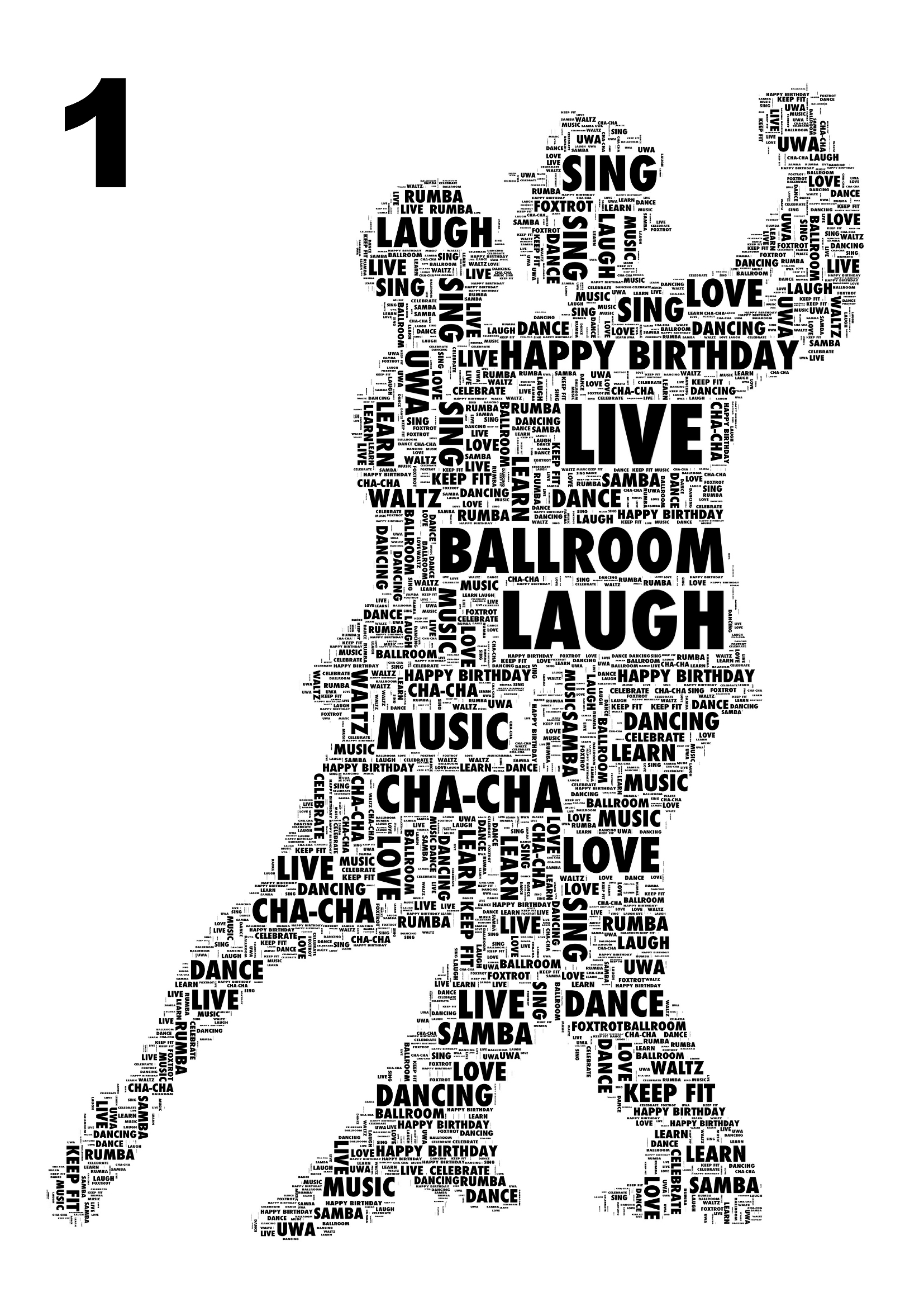 Dancing Couple, unique Personalised print created individually for each customer.