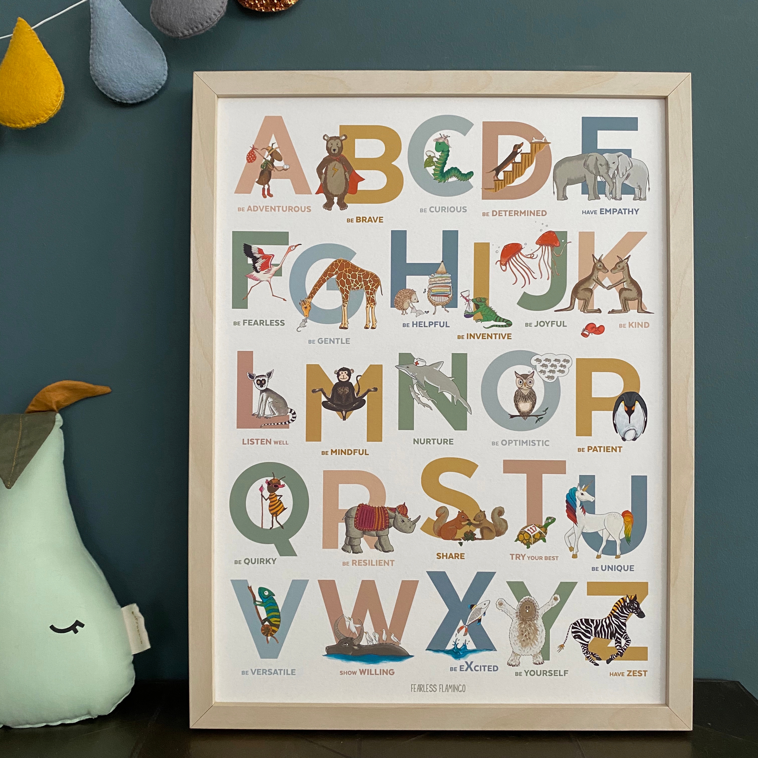 Fearless Flamingo Alphabet of Emotions print