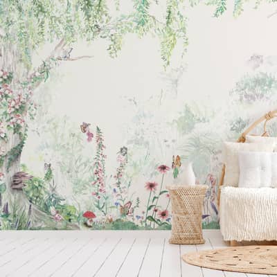 Flower fairy forest mural wallpaper