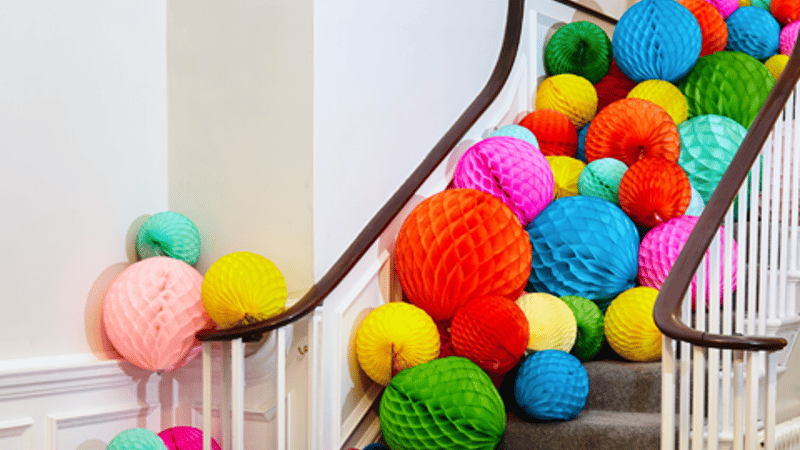 Honeycomb Balls on stairs