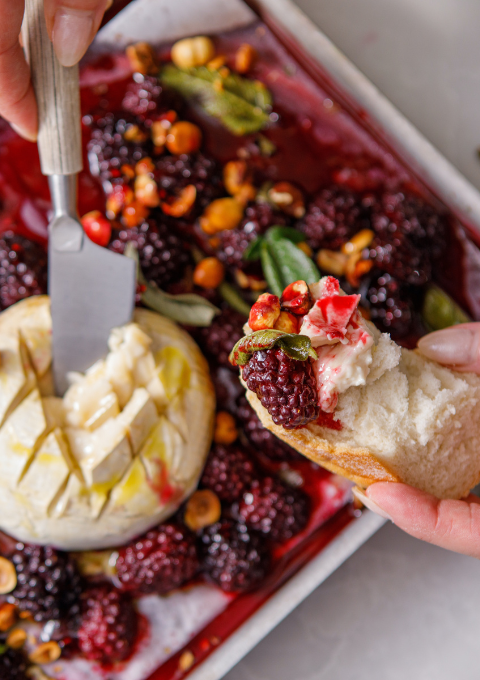Vegan camembert baked