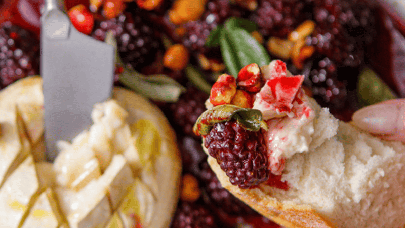 Vegan camembert baked