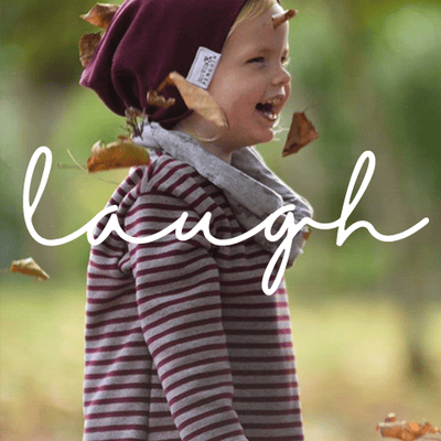 'Laugh' - Teddy Fleece Burgundy Stripe Jumper
