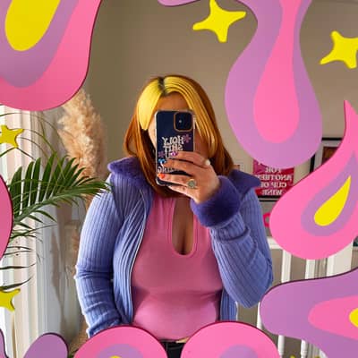 paisley retro handmade circle mirror