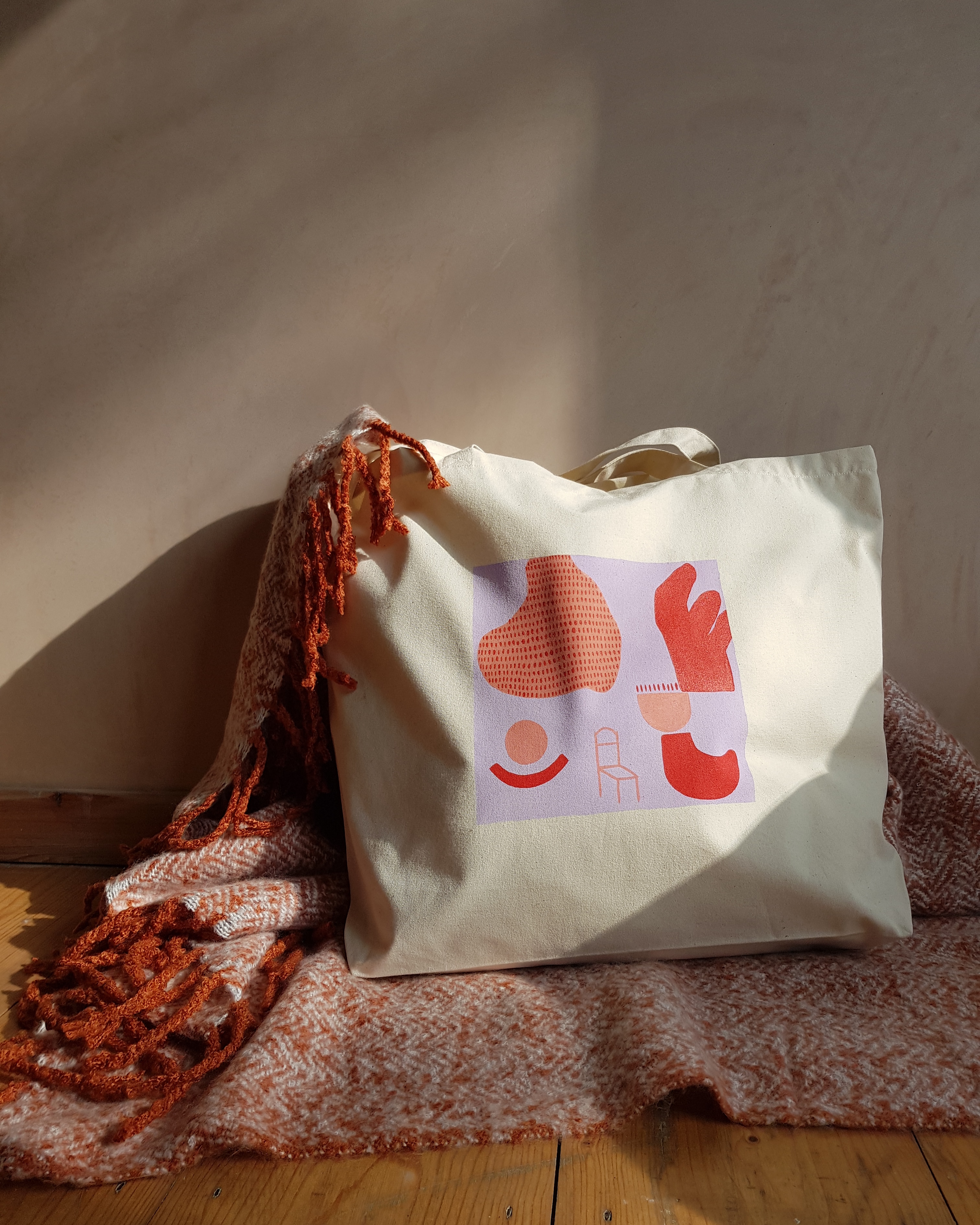 One of the first abstract, hand painted tote bags I made 