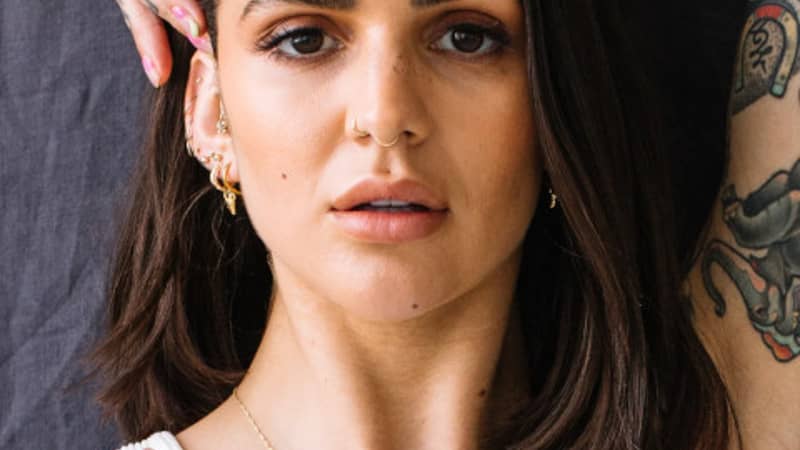 gold filled moon horn necklace