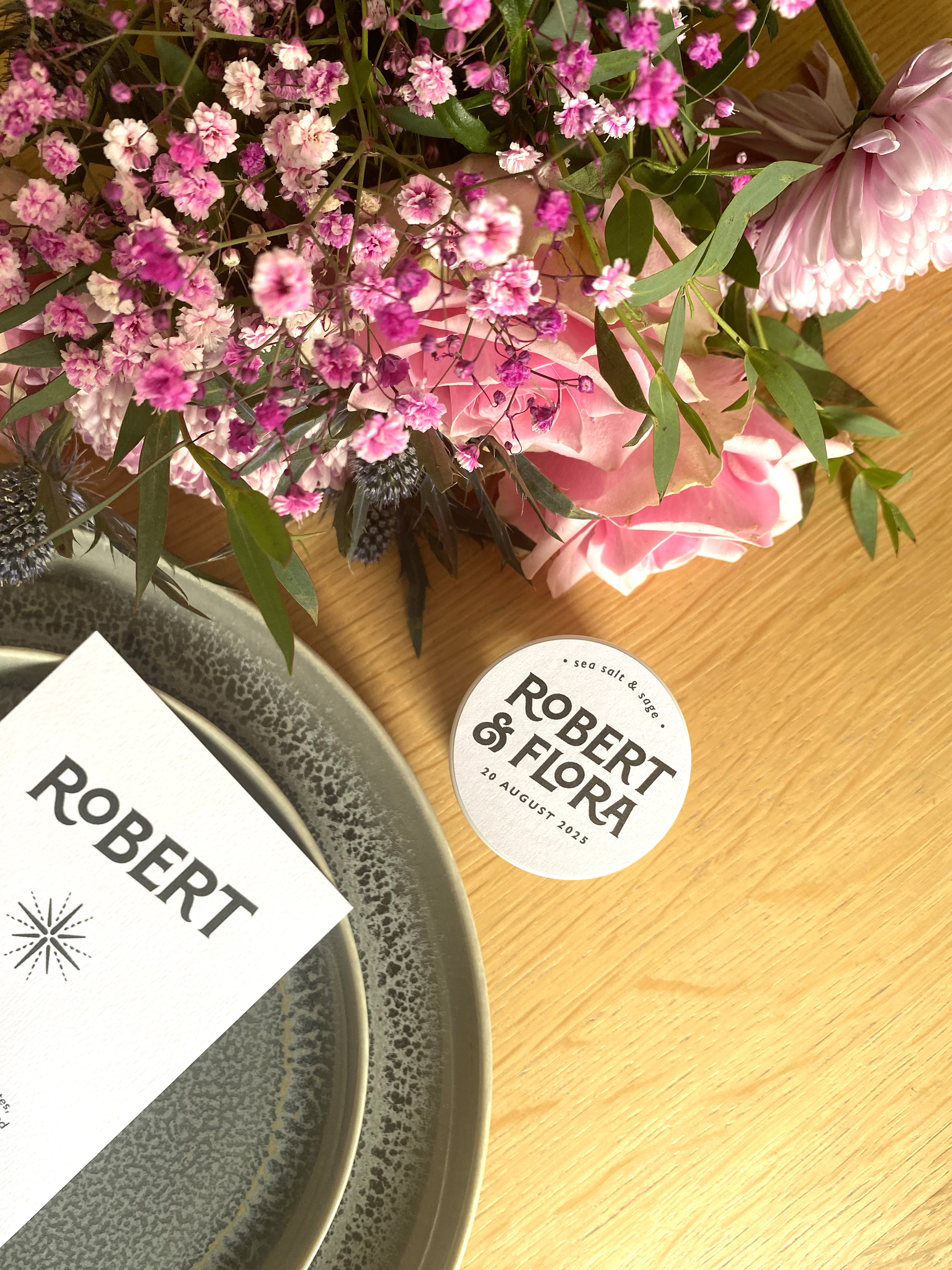 Matching stationery and favours