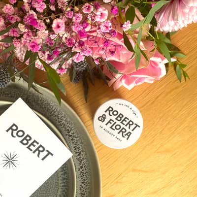 Matching stationery and favours