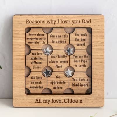 Frame with personalised with engraved reasons why you love someone - The Bespoke Workshop