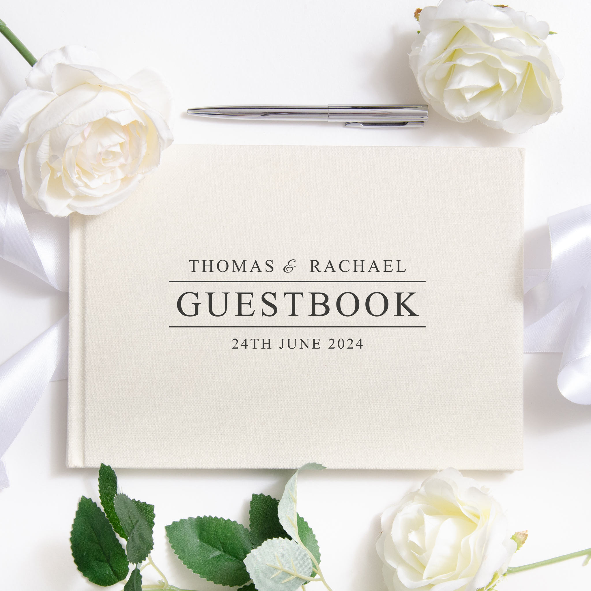 Personalised Wedding Linen Guestbook