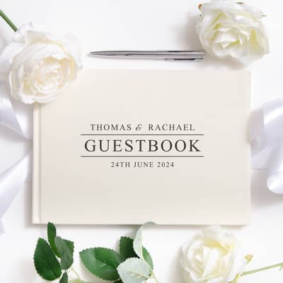 Personalised Wedding Linen Guestbook