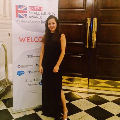 Lizzie Heyes of Secret Halo at The British Small Business Awards, Grand Connaught Rooms in London