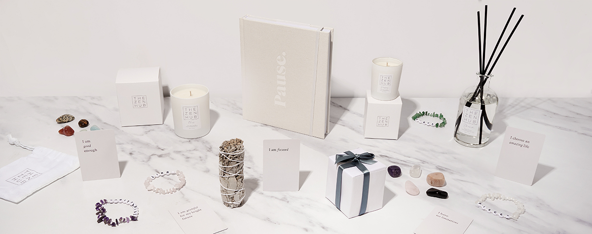 Image displaying THE ZEN HUB's range of wellness products