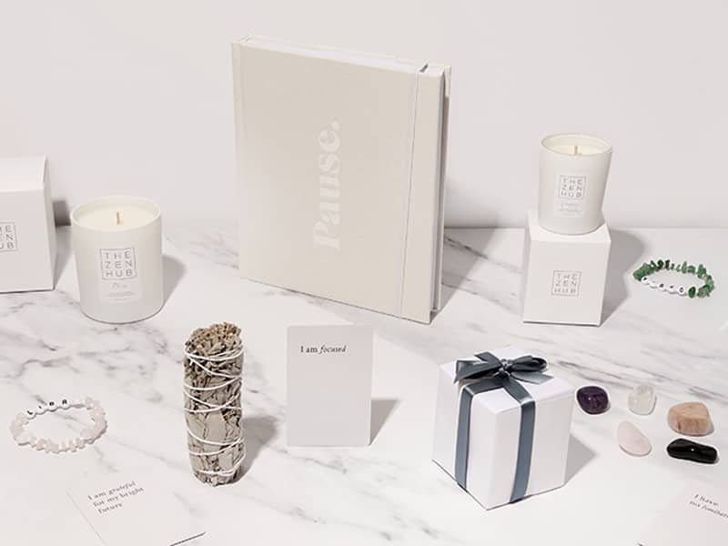 Image displaying THE ZEN HUB's range of wellness products