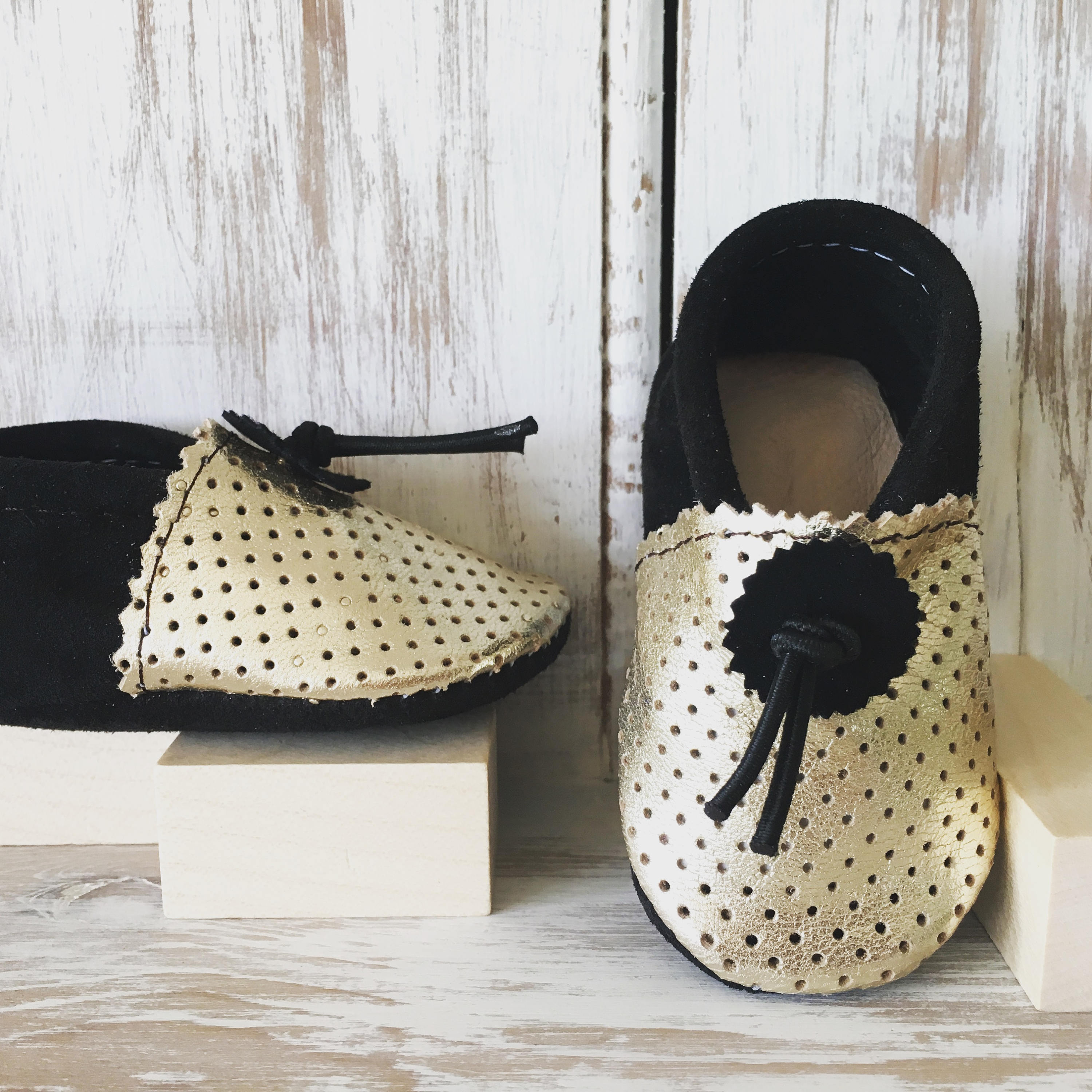 Safi gold leather booties