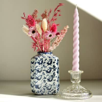 Pastel beeswax soy candle vintage candlestick vintage vase