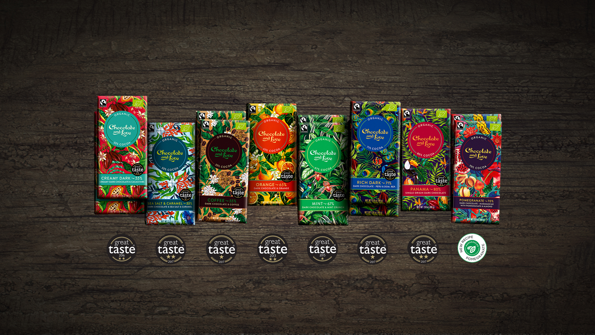 Our 80g organic fairtrade chocolate 