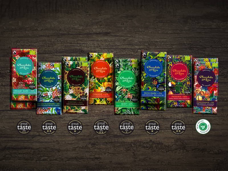 Our 80g organic fairtrade chocolate