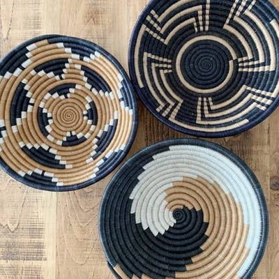 handmade boho sisal wall basket wicker