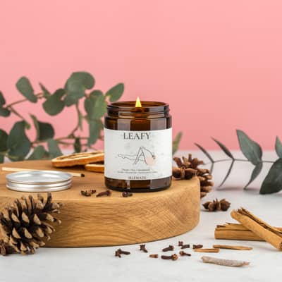 Boujie candle image with soy wax and botanicals