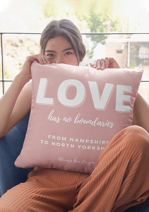 Our Love has no boundaries cushion