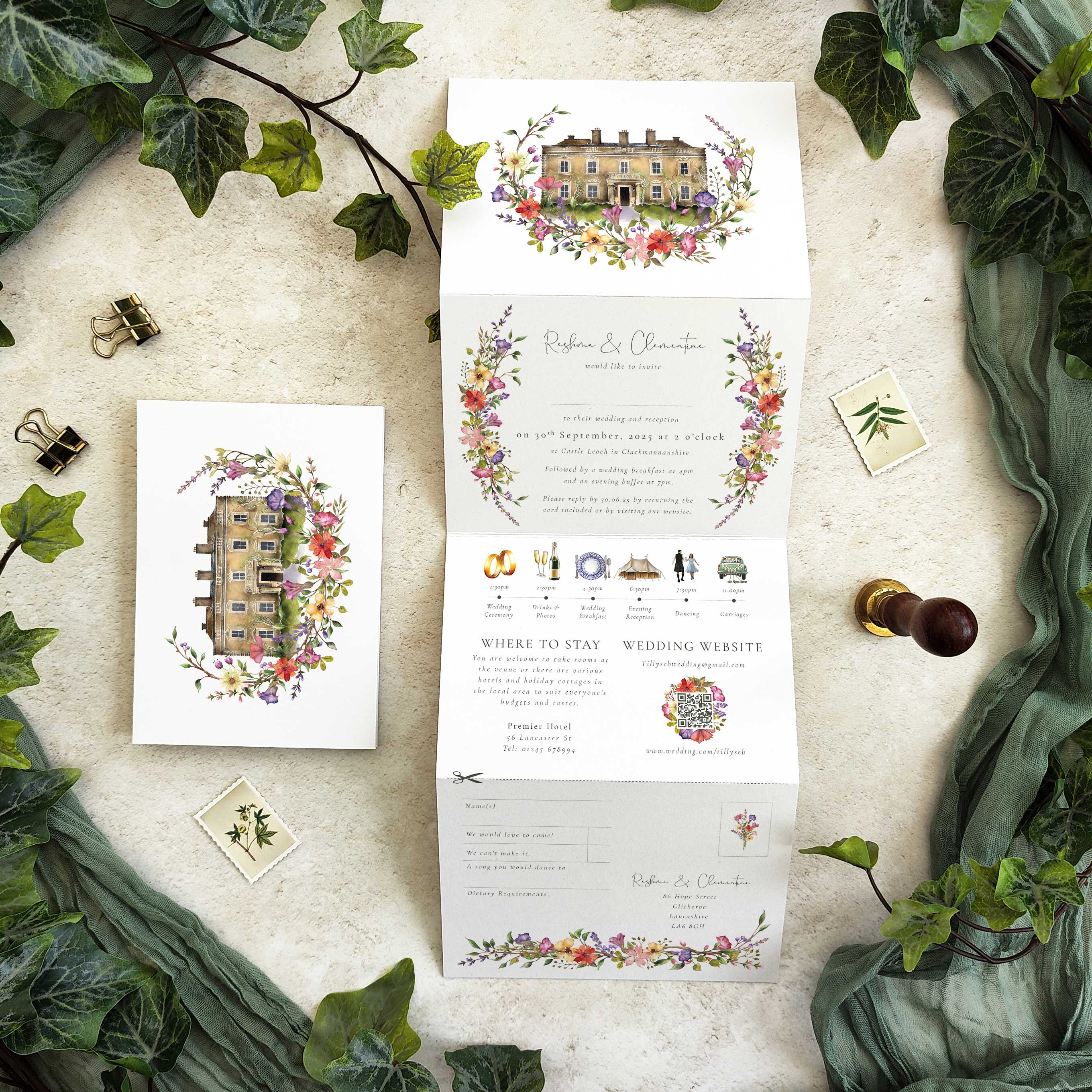 Wildflower watercolours venue concertina