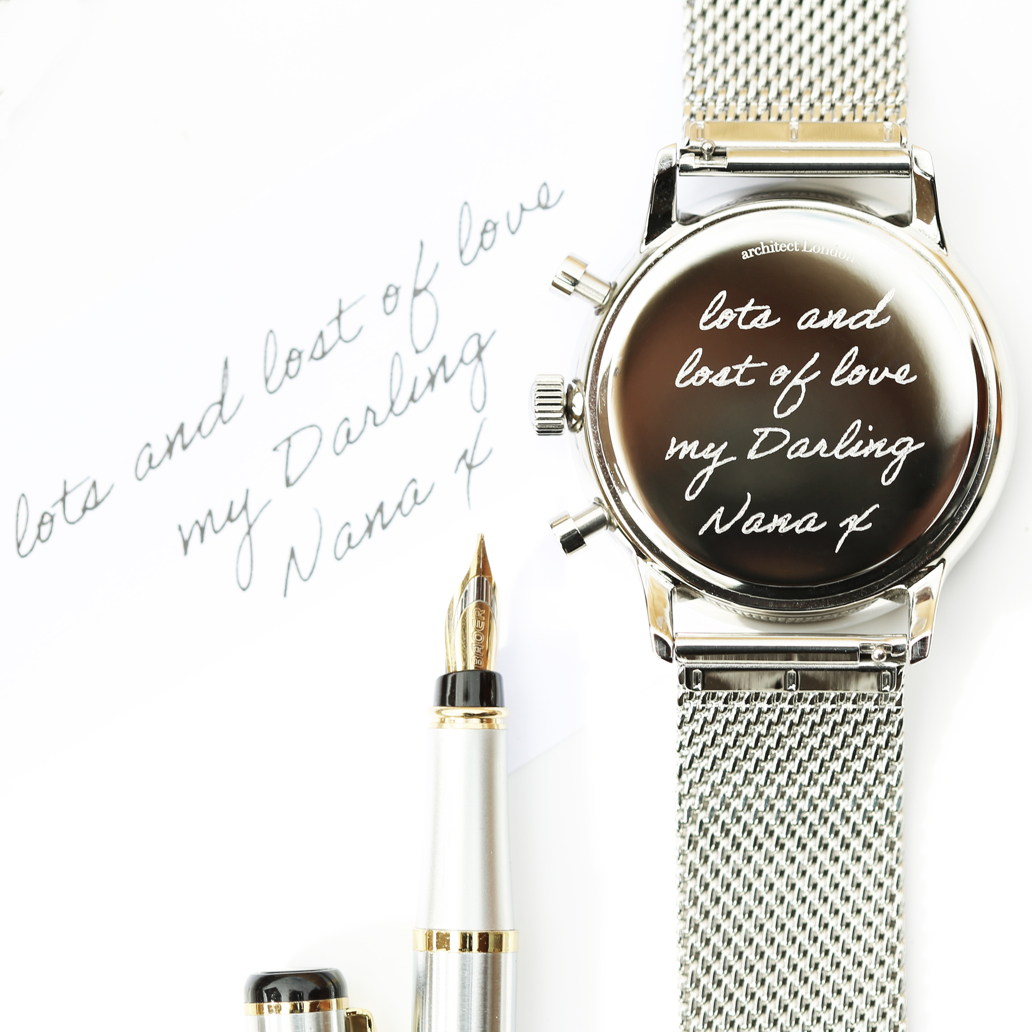 Handwriting Engraved Watch