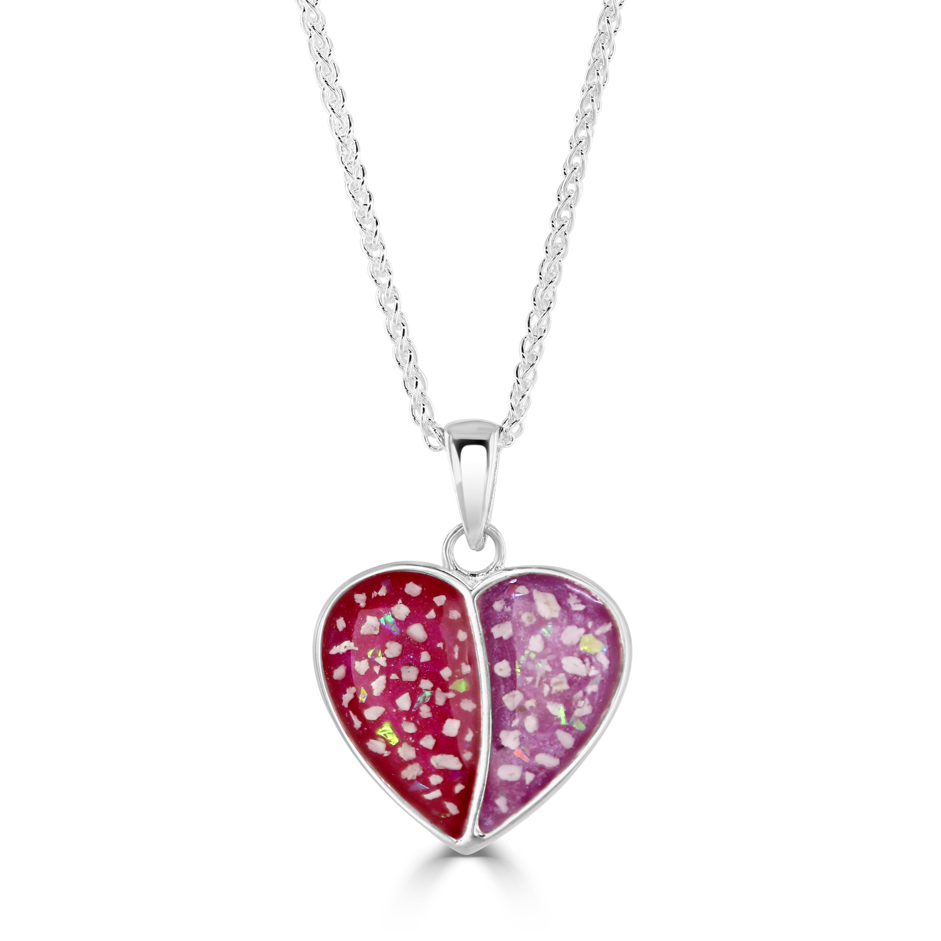 Eternal Heart Memorial Ashes Silver Split Pendant