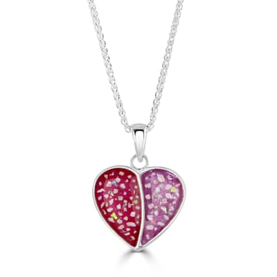 Eternal Heart Memorial Ashes Silver Split Pendant