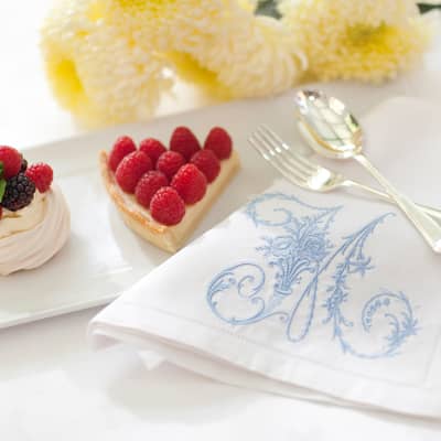 Vintage monogram embroidered napkins