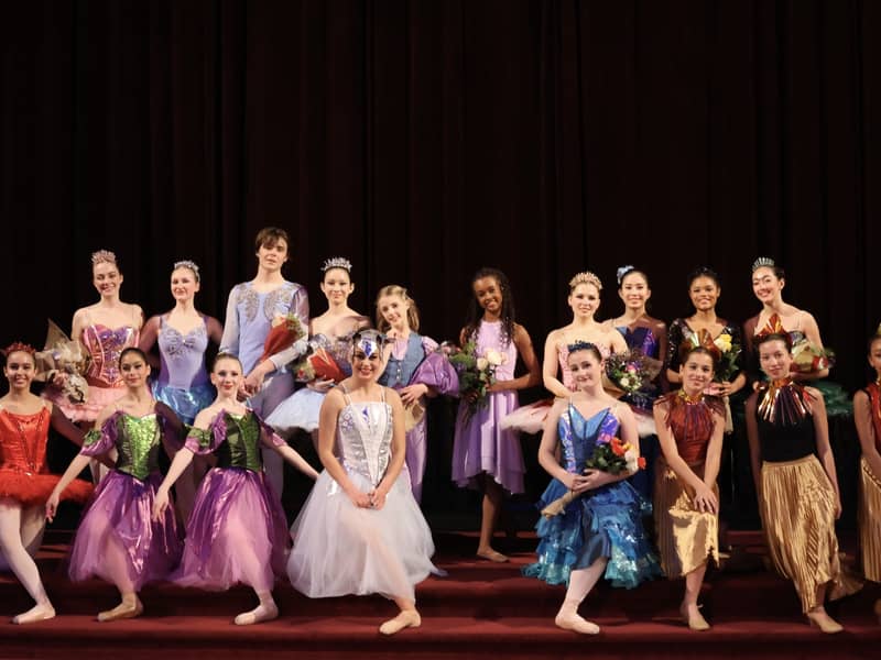 Ballerinas wearing tiaras handmade by petal and pearl accessories